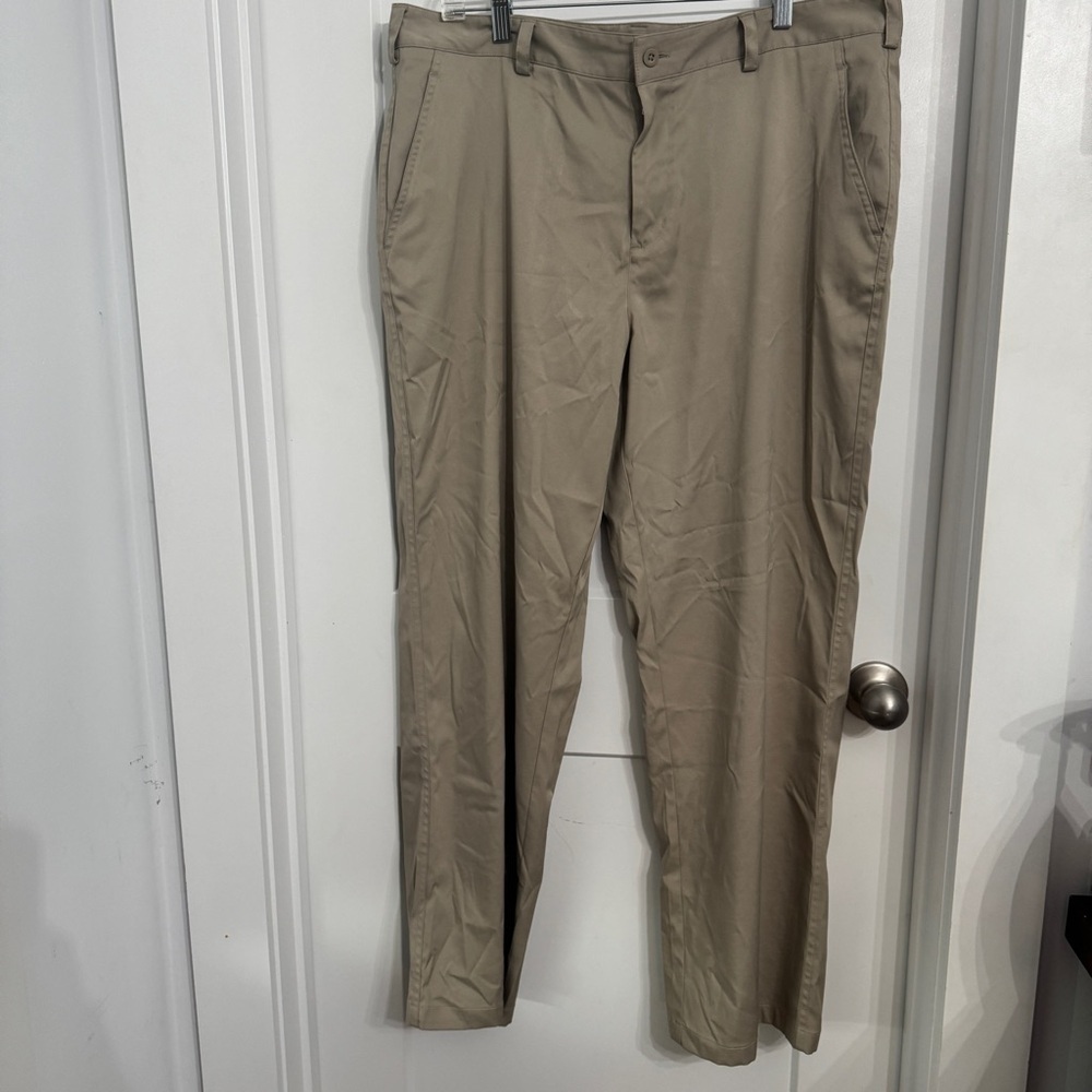 Nike Flat Front Men's Dri-fit Golf Pants Khaki 598445-221 Size 38 Preppy Office